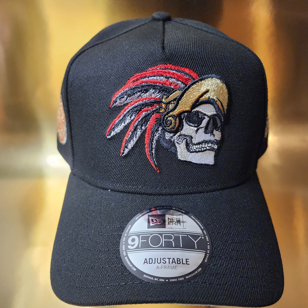 New Era Mexico Aztec Skull Chief Warrior Sundial Patch A-Frame Snapback Hat